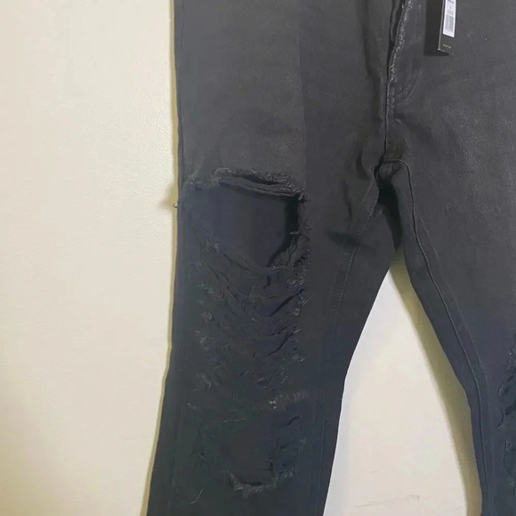 AFRM Cyrus Super High Rise Crop Jean Black Distressed NWT - Picture 8 of 11